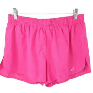 Asics Women's Pink Athletic Shorts With In Built Underwear Size M